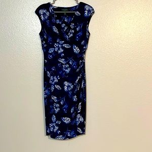 Ralph Lauren capped sleeve faux wrap dress size 10